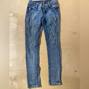 GoGo Star Distressed Blue Jeans for Women 9 (OD)